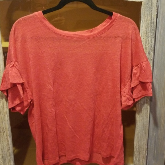 1. State Linen Top Ruffled Short Sleeves XS  C008 - Picture 1 of 7